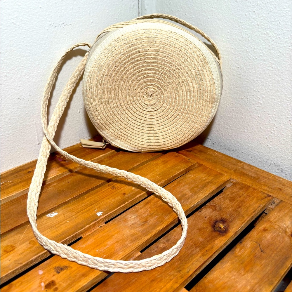 H & M Round Woven Crossbody Bag
